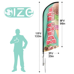Ice Cream Flag - 11ft Ice Cream Swooper Flag Feather Flag Pole Kit - FSFlag