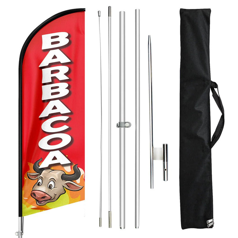 Mexican Restaurant Banner - FSFLAG Barbacoa Swooper Flag Feather Flag Pole Kit - FSFlag