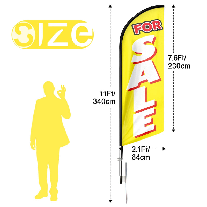 For Sale Sign - 11ft For Sale Swooper Flag Feather Flag Pole Kit - FSFlag