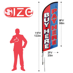 FSFLAG Buy Here Pay Here Swooper Flag Feather Flag Pole Kit - FSFlag