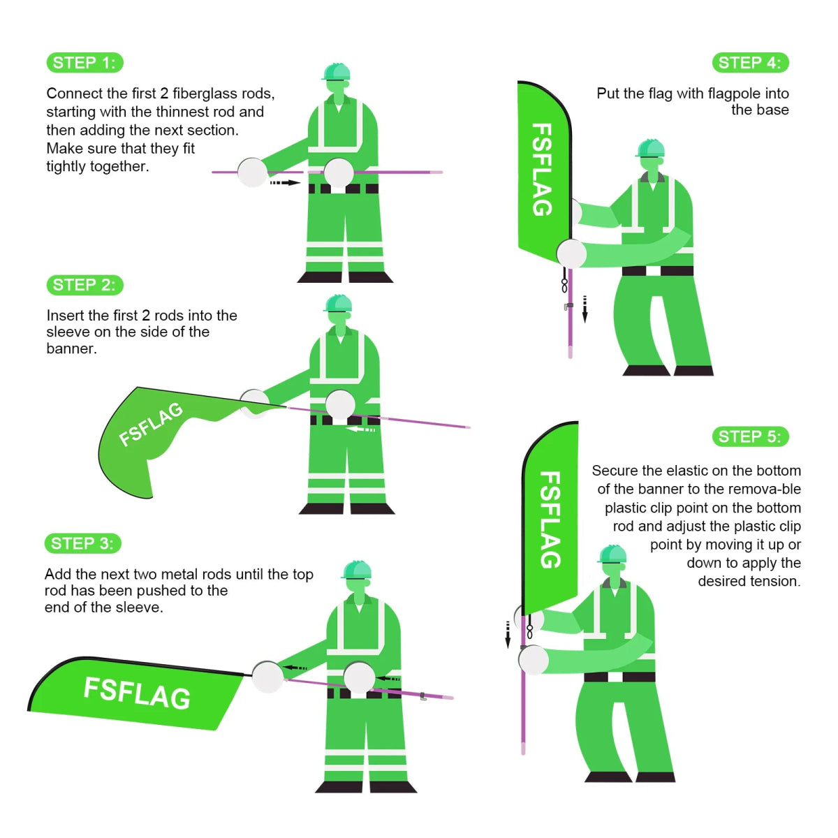 Agriculture Flags - FSFLAG Fresh Produce Swooper Flag Feather Flag Pole Kit - FSFlag