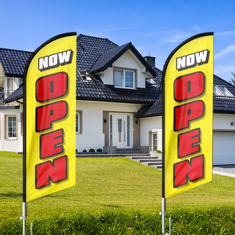 FSFLAG Now Open Swooper Flag Feather Flag Pole Kit - FSFlag