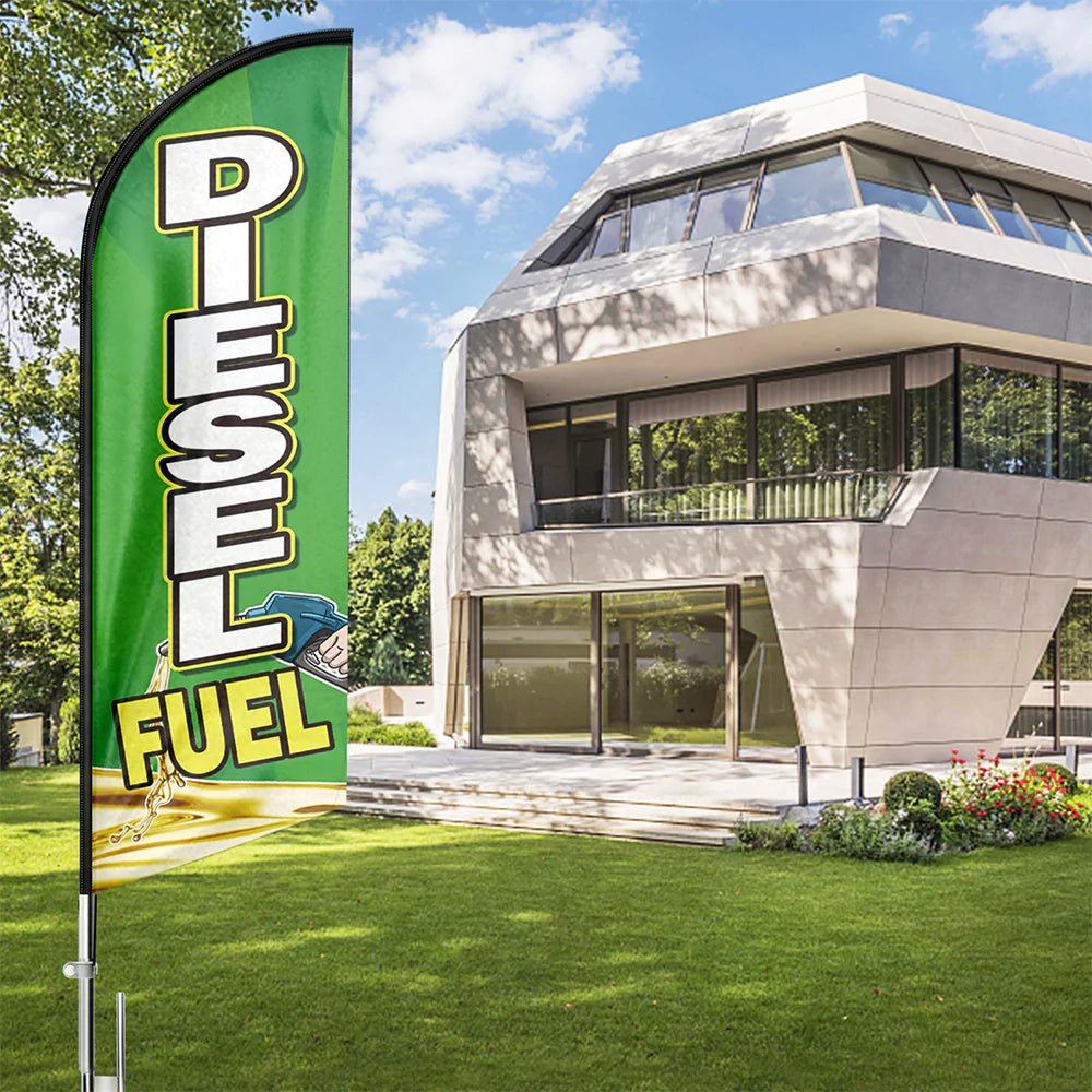 Diesel Fuel Sign - FSFLAG Diesel Fuel Swooper Flag Feather Flag Pole Kit - FSFlag