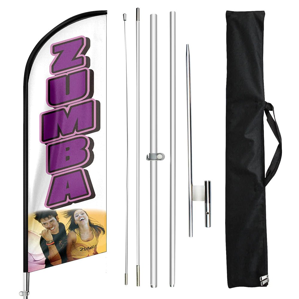 Zumba Sign - 11ft Zumba Swooper Flag Feather Flag Pole Kit - FSFlag