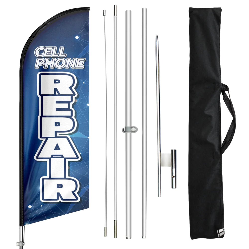 FSFLAG Cell Phone Repair Swooper Flag Feather Flag Pole Kit - FSFlag