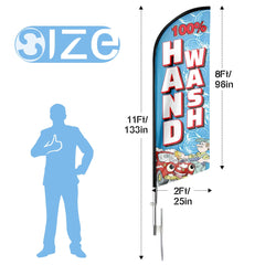 Car Wash Flags - 11ft Hand Wash Swooper Flag Feather Flag Pole Kit - FSFlag