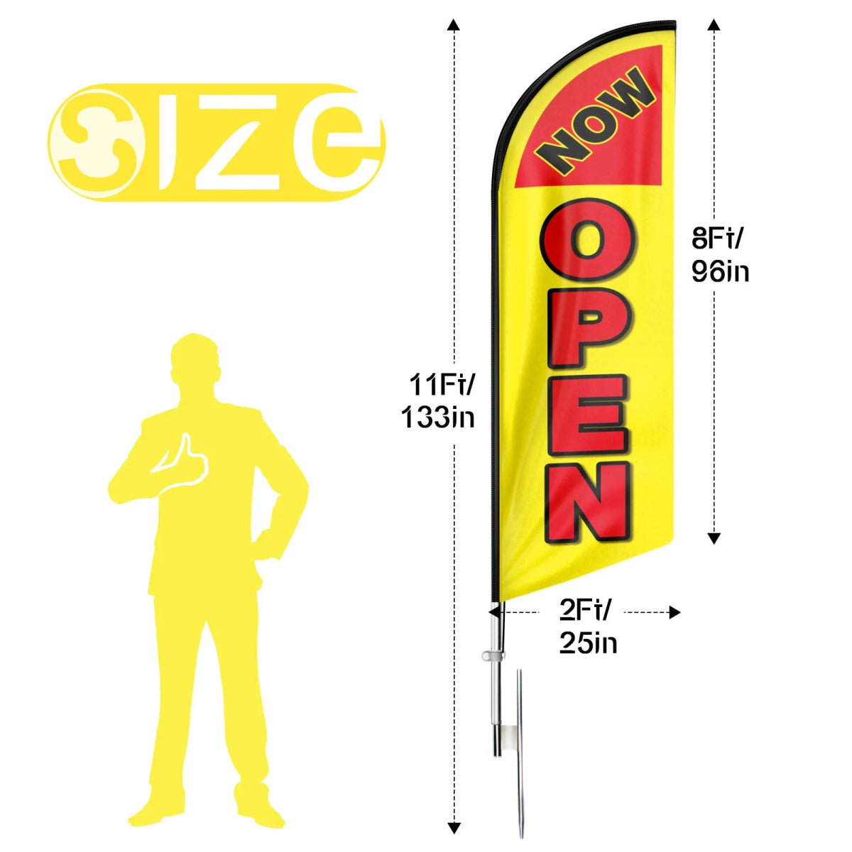 FSFLAG Now Open Feather Flags - feather feather flag pole kit - FSFlag