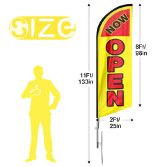 FSFLAG Now Open Feather Flags - feather feather flag pole kit - FSFlag