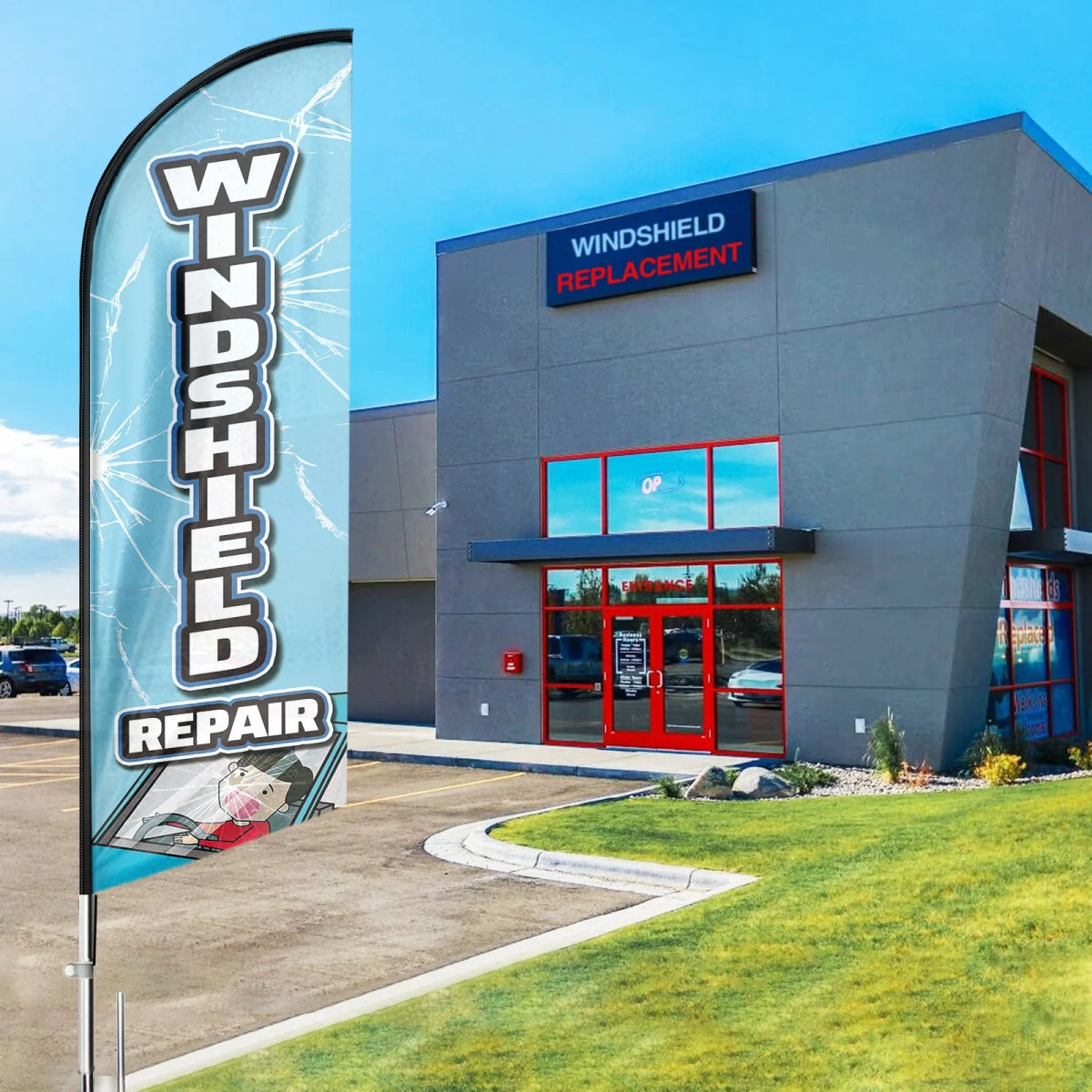 FSFLAG Windeshield Repair Swooper Flag Feather Flag Pole Kit - FSFlag