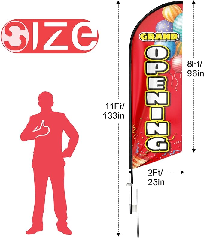 FSFLAG 11FT Grand Opening Sign for Business - feather flag pole kit - FSFlag