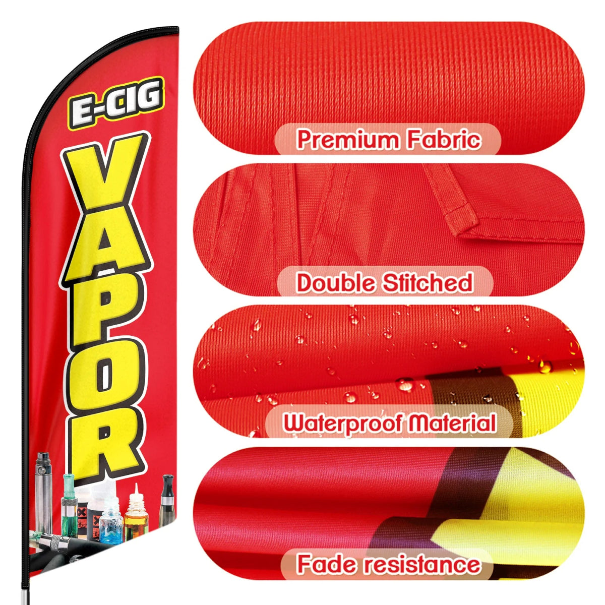 FSFLAG E - CIG Vapor Swooper Flag Feather Flag Pole Kit - FSFlag