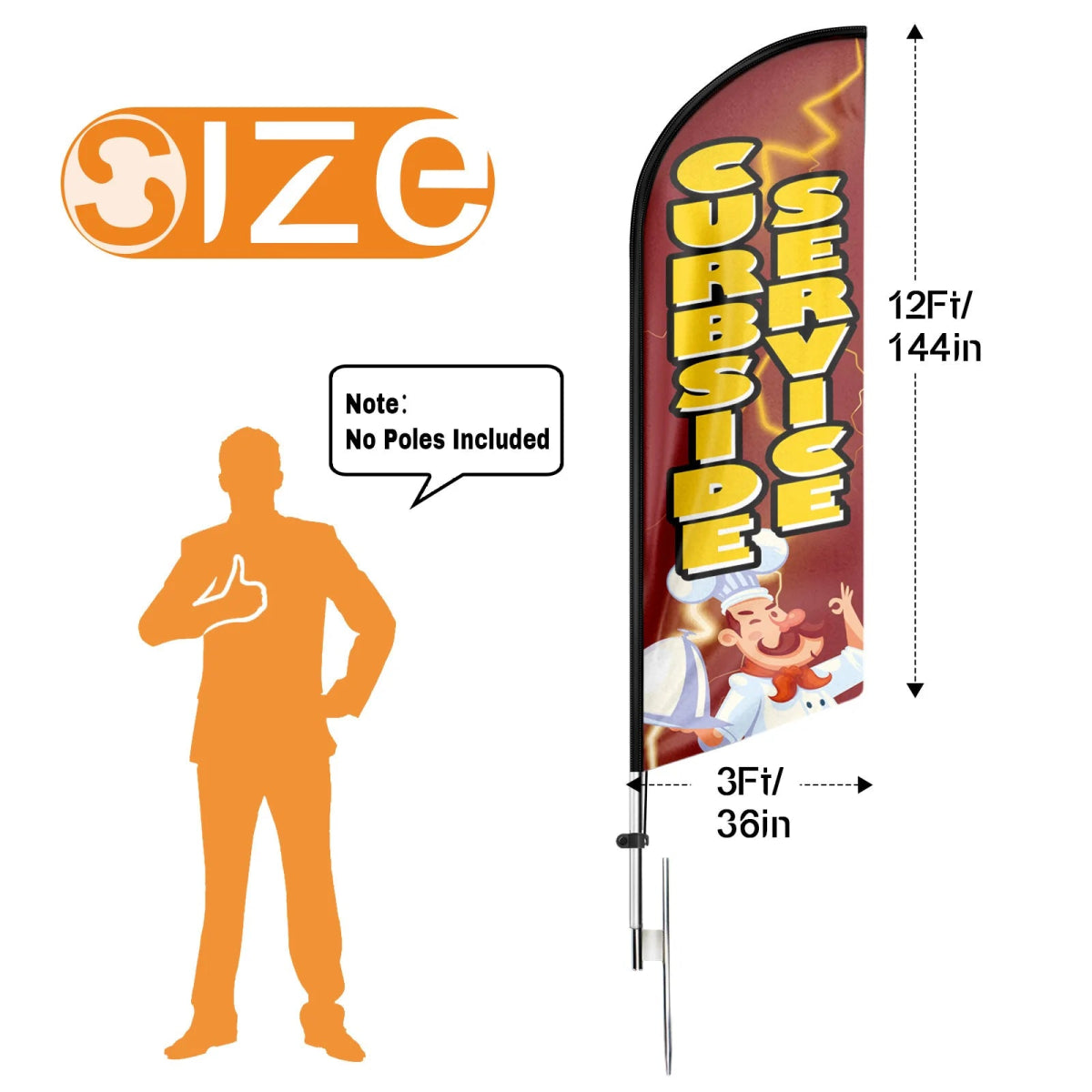 FSFLAG Curbside Service Swooper Flag Feather Flag Pole Kit - FSFlag