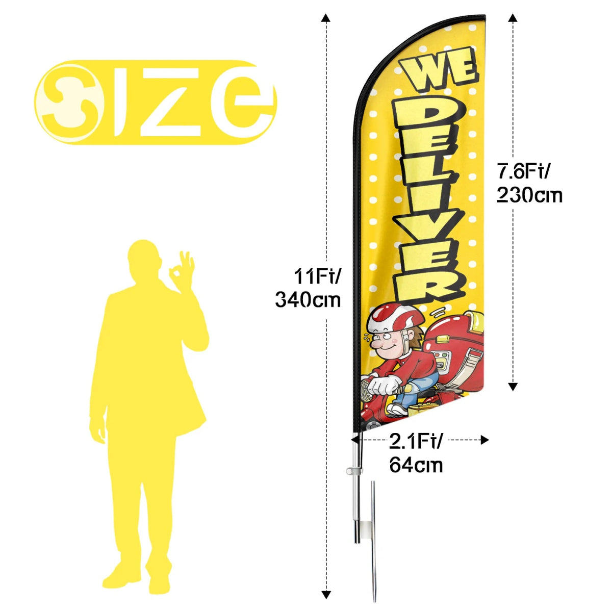 FSFLAG We Deliver Swooper Flag Feather Flag Pole Kit - FSFlag