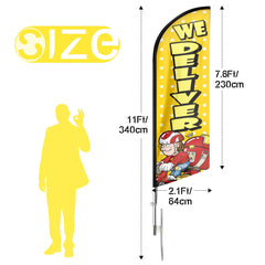 FSFLAG We Deliver Swooper Flag Feather Flag Pole Kit - FSFlag