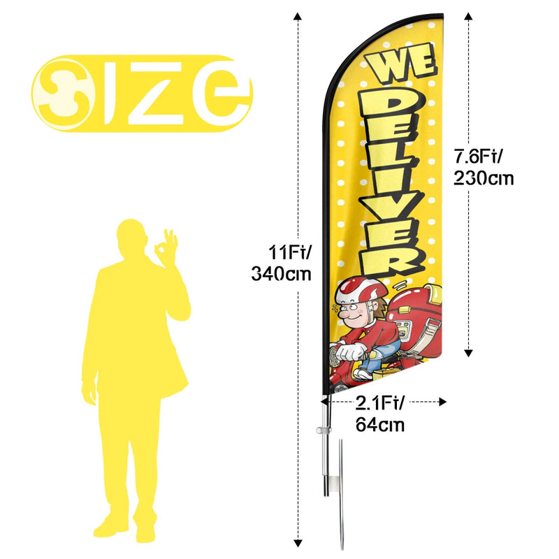 FSFLAG We Deliver Swooper Flag Feather Flag Pole Kit - FSFlag