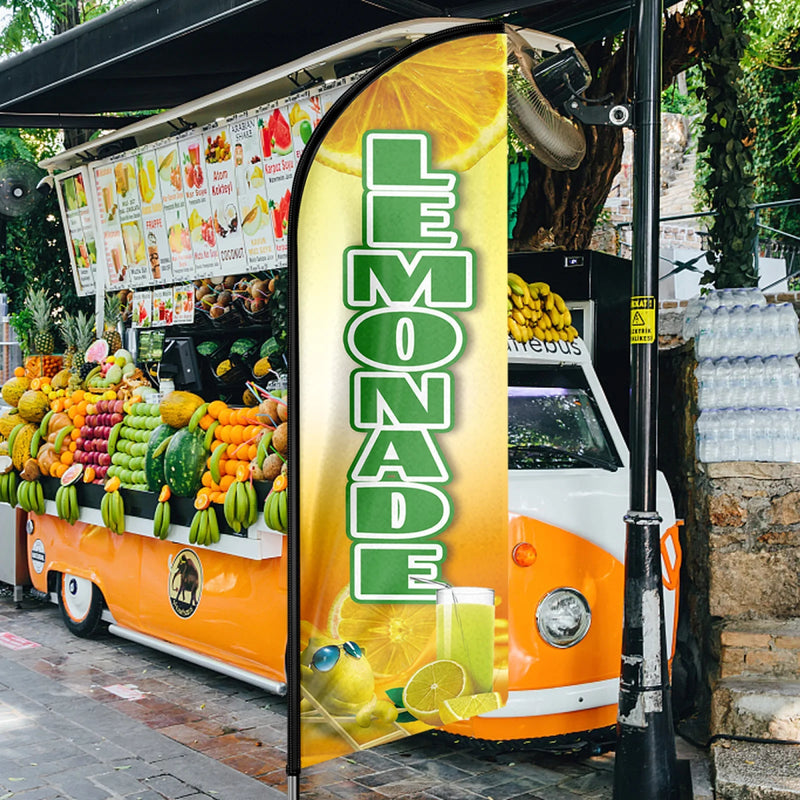 Lemonade Sign - 11ft Lemonade Swooper Flag Feather Flag Pole Kit - FSFlag