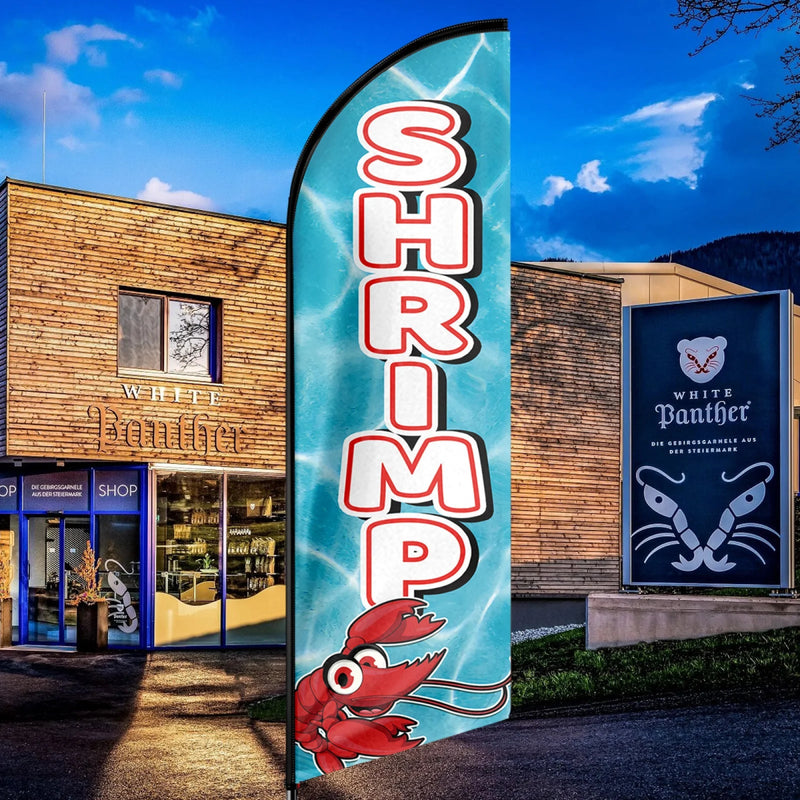 Shrimp Flag - 11ft Shrimp Swooper Flag Feather Flag Pole Kit - FSFlag