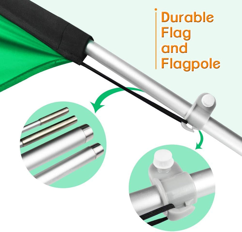 Open House Signs - 11 FT Green Open House Flag Pole Kit and Ground Stake - FSFlag