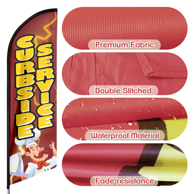 FSFLAG Curbside Service Swooper Flag Feather Flag Pole Kit - FSFlag