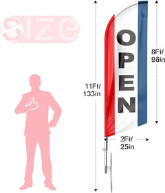 FSFLAG 11Ft Open Flags for Business - feather flag pole kit - FSFlag