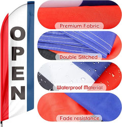 FSFLAG 11Ft Open Flags for Business - feather flag pole kit - FSFlag