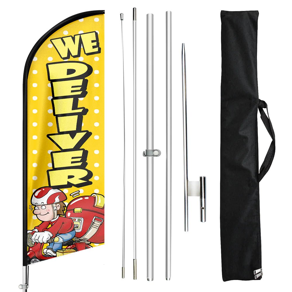 FSFLAG We Deliver Swooper Flag Feather Flag Pole Kit - FSFlag