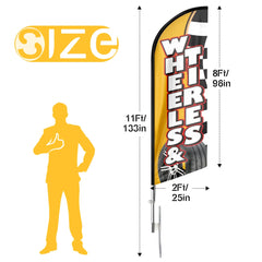 Tire Shop Signs - 11ft Wheels Tires Swooper Flag Feather Flag Pole Kit - FSFlag