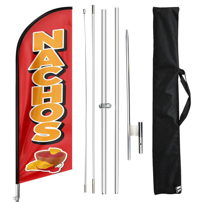 Nachos sign - 11ft Nachos Swooper Flag Feather Flag Pole Kit - FSFlag