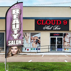 Beauty Salon Signs - 11ft Beauty Salon Swooper Flag Feather Flag Pole Kit - FSFlag