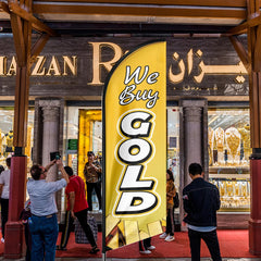 We Buy Gold Sign - 11ft We Buy Gold Swooper Flag Feather Flag Pole Kit - FSFlag