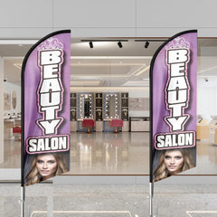 Beauty Salon Signs - 11ft Beauty Salon Swooper Flag Feather Flag Pole Kit - FSFlag