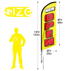 FSFLAG Now Open Swooper Flag Feather Flag Pole Kit - FSFlag