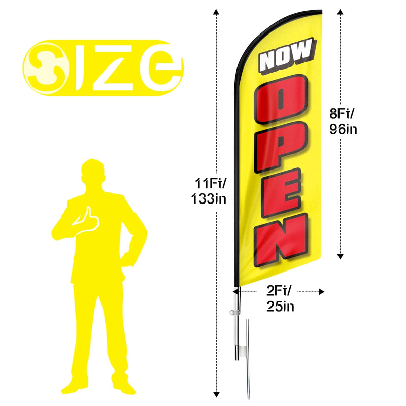 FSFLAG Now Open Swooper Flag Feather Flag Pole Kit - FSFlag