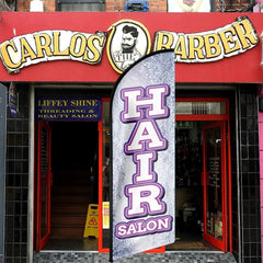 Hair Salon Signs - 11ft Hair Salon Swooper Flag Feather Flag Pole Kit - FSFlag