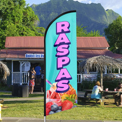 Shaved Ice Signs - 11ft Raspas Swooper Flag Feather Flag Pole Kit - FSFlag