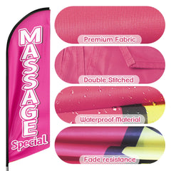 Massage Sign - 11ft Massage Special Swooper Flag Feather Flag Pole Kit - FSFlag