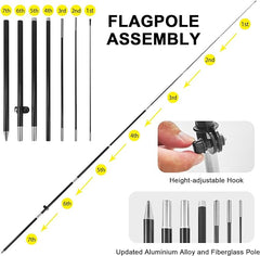 FSFLAG 8FT Open Flag Sign - open flag with pole and ground stake - FSFlag