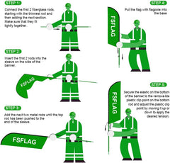 Open House Signs - 11 FT Green Open House Flag Pole Kit and Ground Stake - FSFlag