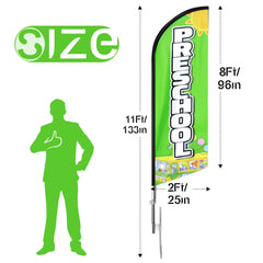 Preschool Sign - 11ft Preschool Swooper Flag Feather Flag Pole Kit - FSFlag