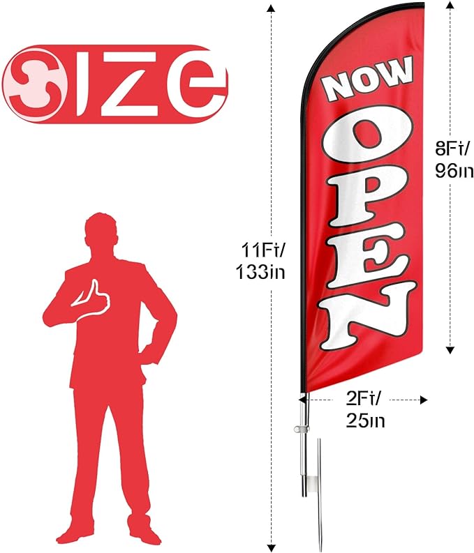 FSFLAG 11ft Open Flag with Pole - now open feather flags - FSFlag