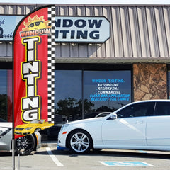 Window Tint Signs - FSFLAG Window Tinting Swooper Flag Feather Flag Pole Kit - FSFlag