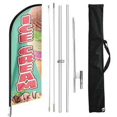 Ice Cream Flag - 11ft Ice Cream Swooper Flag Feather Flag Pole Kit - FSFlag