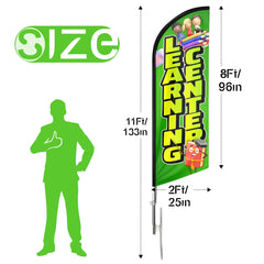 Learn Flags - 11ft Learning Center Swooper Flag Feather Flag Pole Kit - FSFlag