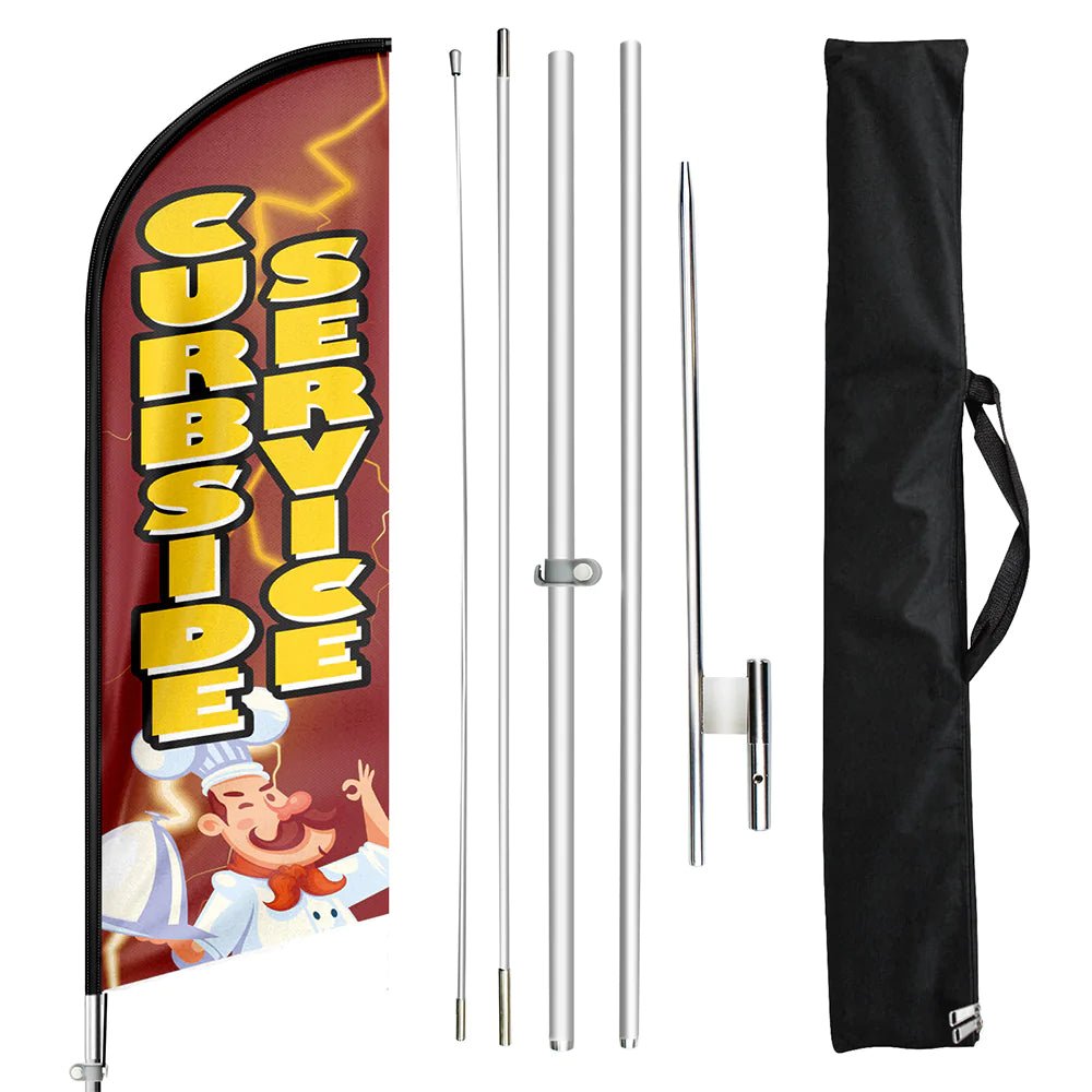 FSFLAG Curbside Service Swooper Flag Feather Flag Pole Kit - FSFlag