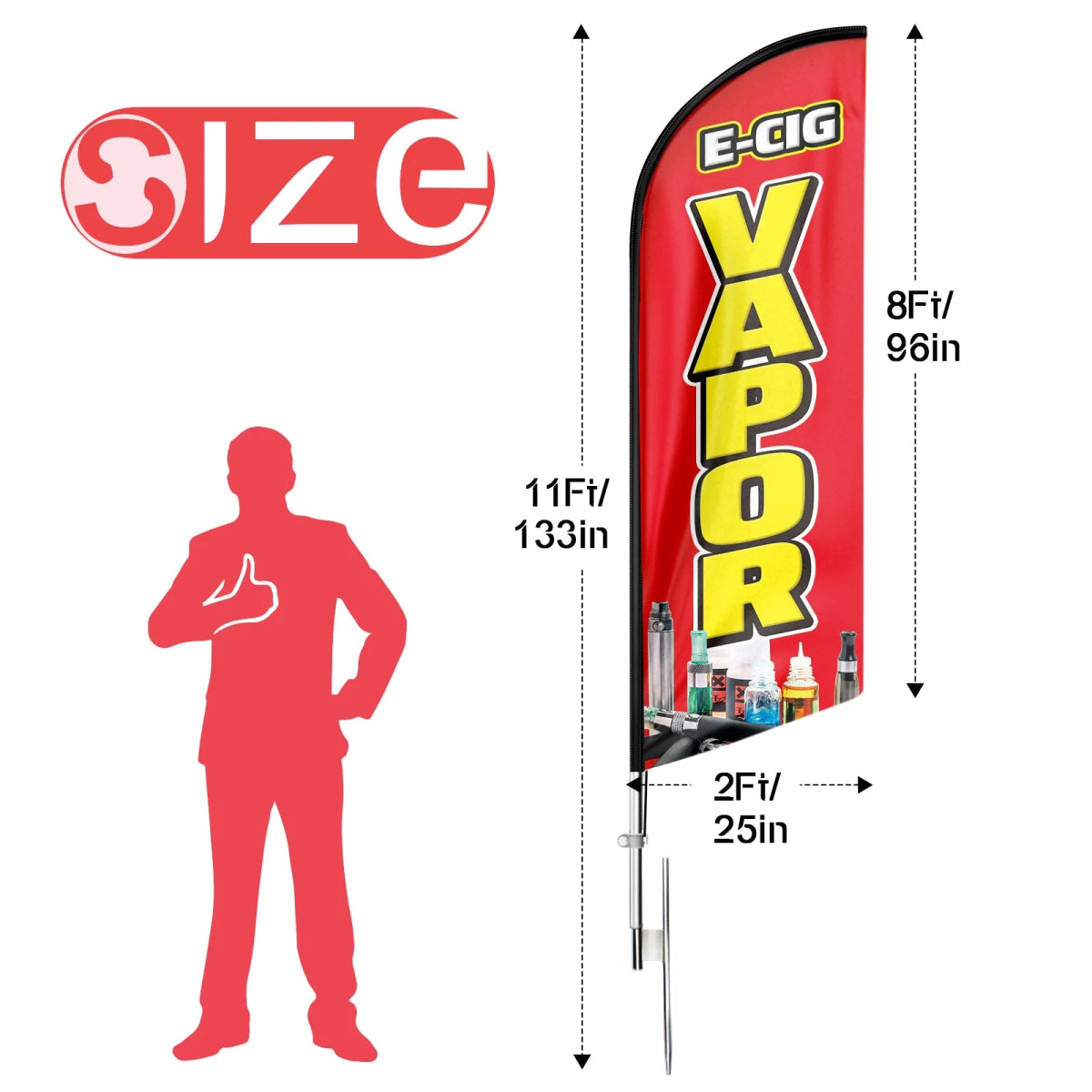 FSFLAG E - CIG Vapor Swooper Flag Feather Flag Pole Kit - FSFlag