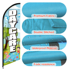 Day Care Sign - 11ft Day Care Swooper Flag Feather Flag Pole Kit - FSFlag