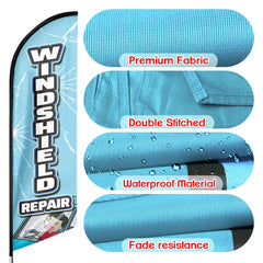 FSFLAG Windeshield Repair Swooper Flag Feather Flag Pole Kit - FSFlag