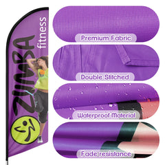 FSFLAG Zumba Swooper Flag Feather Flag Pole Kit - FSFlag