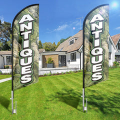 Antique Store Signs - 11ft Antiques Swooper Flag Feather Flag Pole Kit - FSFlag