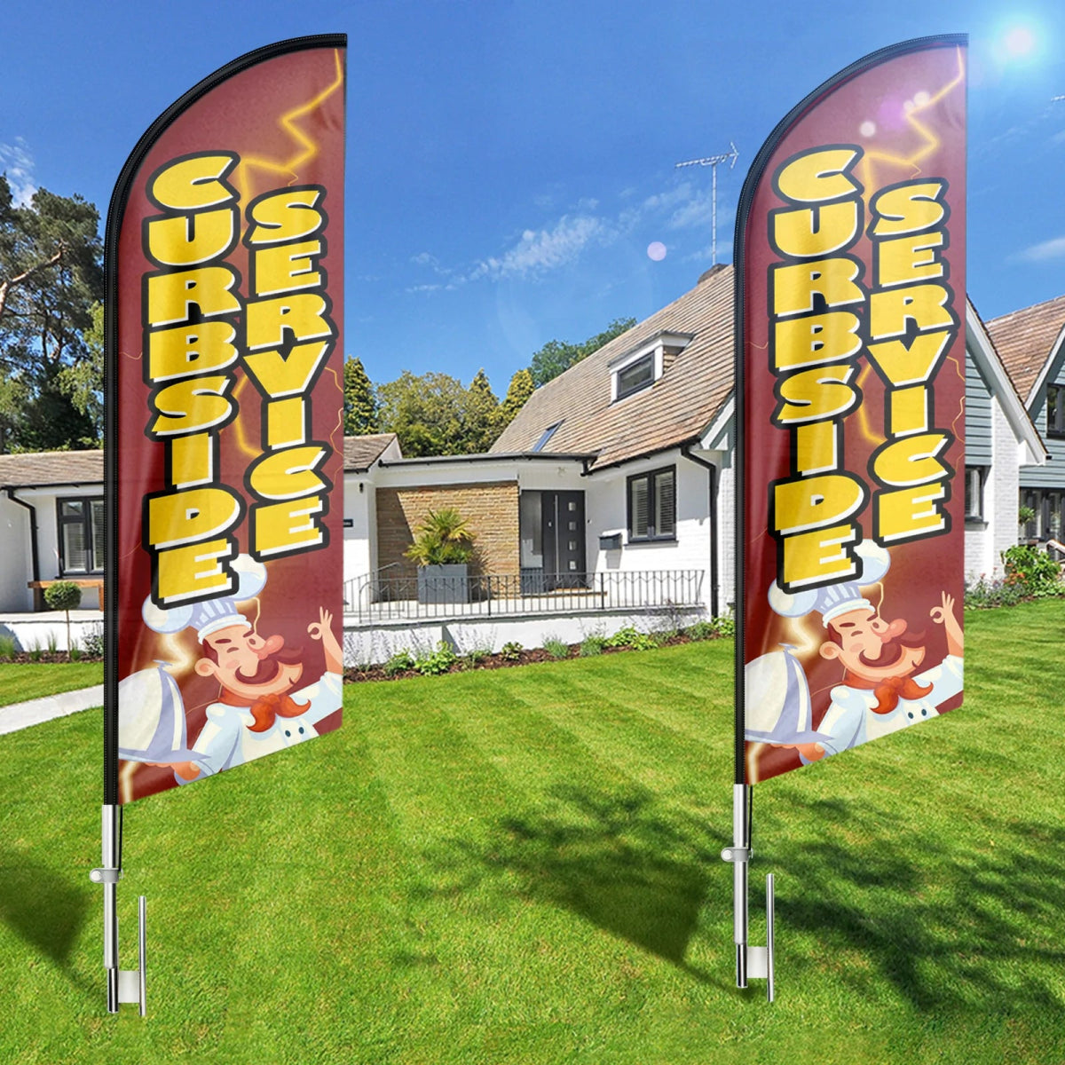 FSFLAG Curbside Service Swooper Flag Feather Flag Pole Kit - FSFlag